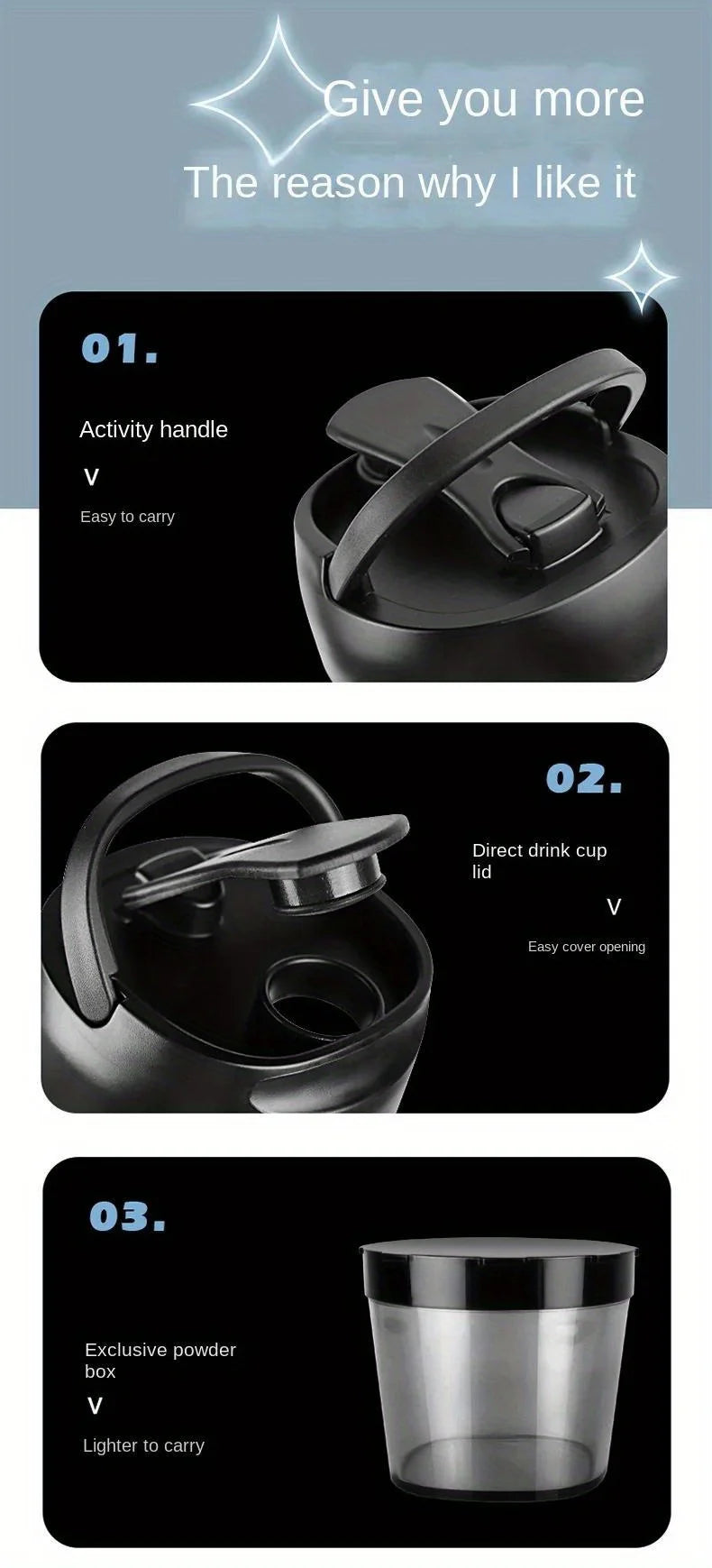 650ml Electric Protein Powder Mixing Cup